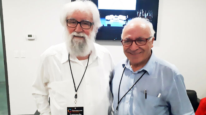 Leonardo Boff y Juan José Tamayo. Puebla, 2017