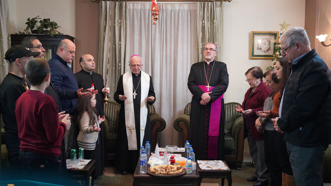 Momento de oración con el Patriarca Latino de Jerusalén