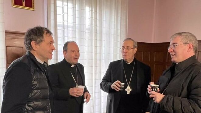 Joseba Segura (izquierda) y Fernando Prado (derecha), junto a Elizalde y Francisco Pérez