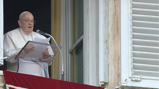 Francisco saluda a los asistentes al rezo del ángelus
