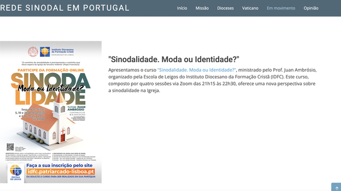 Contenido de la plataforma de apoyo al Sínodo 'Rede Sinodal'