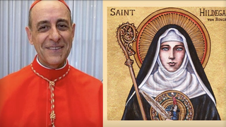 El cardenal Fernández e Hildegarda de Bingen