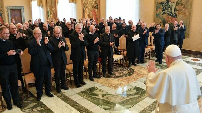 El Papa, durante la audiencia