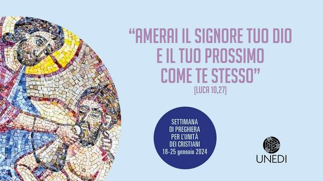 Cartel en italiano de la Semana de Oración por la Unidad e los Cristianos