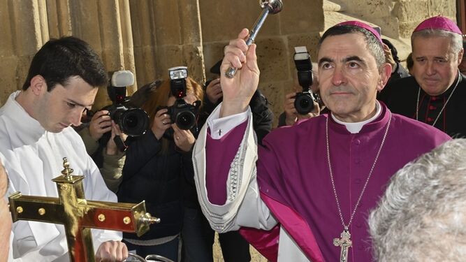 Mikel Garciandia, el día de su ordenación episcopal en Palencia