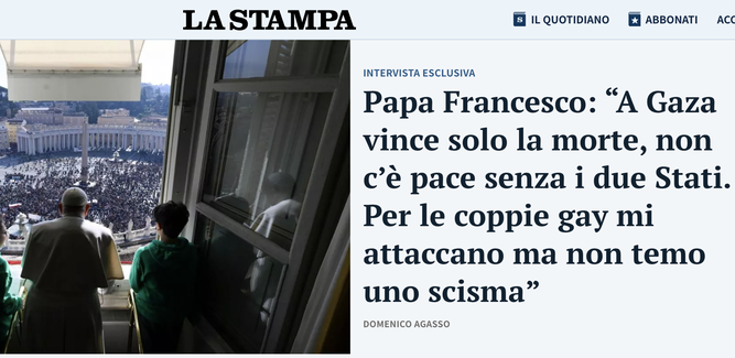 El Papa en La Stampa