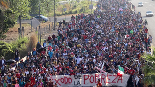 Caravana de migrantes. Tapachula, México. Diciembre de 2023