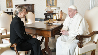 Yolanda Díaz, con el Papa Francisco