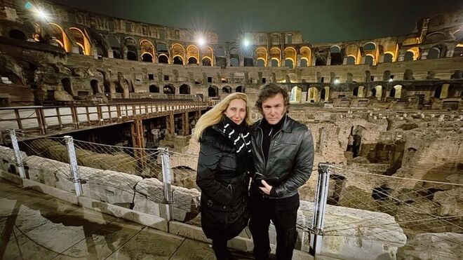 Javier Milei, en el Coliseo romano