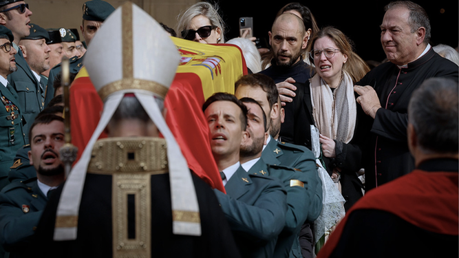Funeral en Pamplona del guardia civil David Pérez Carracedo asesinado por una narcolancha en Barbate