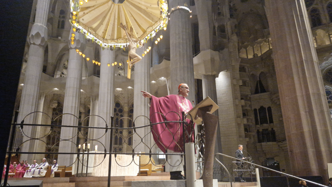 Pizzaballa, en la basílica de la Sagrada Familia