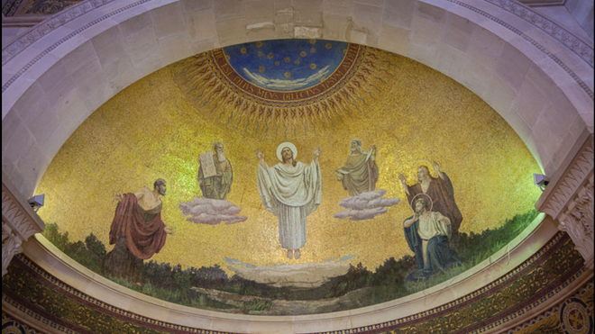 Fresco en la basílica de la Transfiguración, en el Monte Tabor