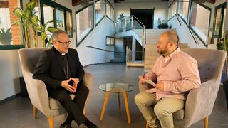 El abad Gasch durante la entrevista con 'Temps d'Església'