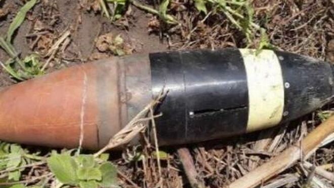 Bomba de mortero recupaerada en Kibu norte, República Democrática de Congo