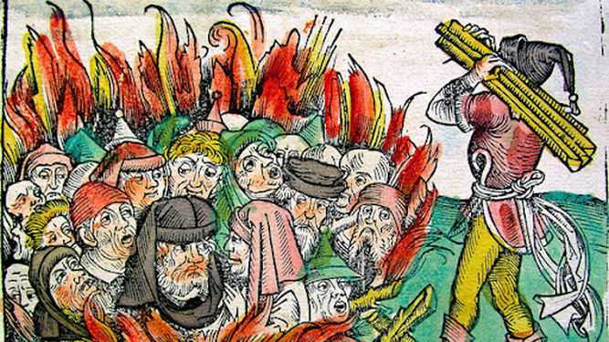hoguera de judíos en Villanueva
