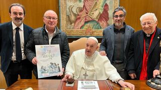 RD, con el Papa y el padre Ángel. Foto de sor Lucia Caram