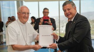 Ángel Garachana junto al ministro de Gobernación, Tomás Vaquero