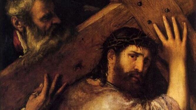 "Cristo con la Cruz a cuestas", Tiziano Colección Museo Nacional del Prado
