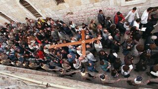 Procesión cristiana en Jerusalén