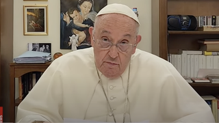 El Papa, en un momento del vídeomensaje