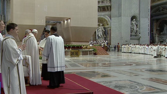 El Papa, al inicio de la misa del Jueves Santo 2024