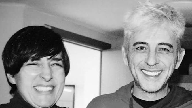 Javi Sánchez y Pilar, la autora del artículo