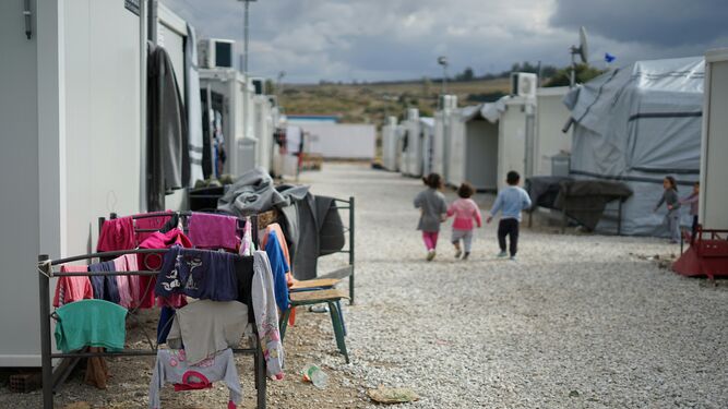 Niños en un campo de refugiados