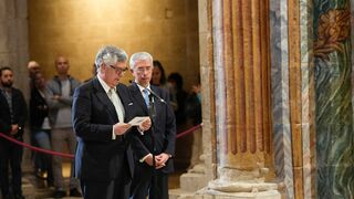 Juan Vietes, durante la invocación de los empresarios al Apóstol Santiago