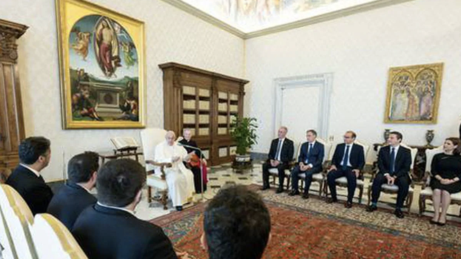 Audiencia del Papa a los 15 alcaldes de las ciudades españolas Patrimonio de la Humanidad