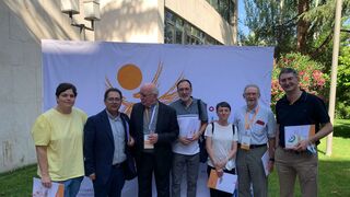 Juan Antonio Morquecho (en el centro), junto a Vicente Martín Muñoz