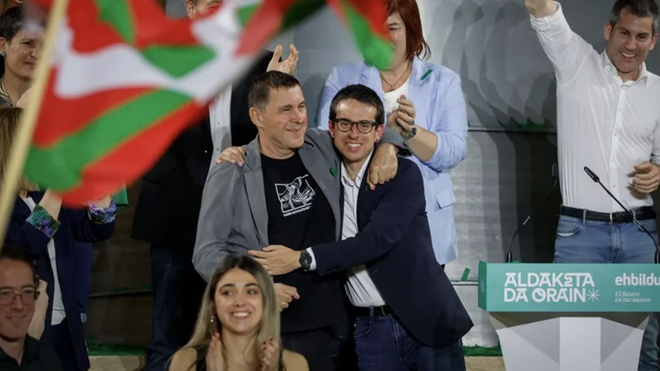 Peio Otxandiano, con Arnaldo Otegi