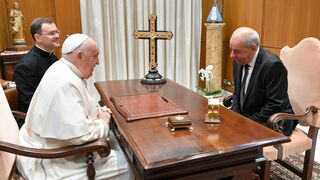 l Presidente de la República de Hungría, Tamas Sulyok, en audiencia con el Papa