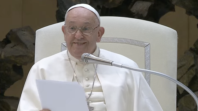 El Papa sonríe a los abuelos y los nietos de Italia