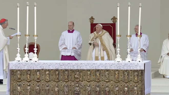 El patriarca de Venecia, con el Papa Francisco