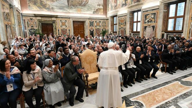 El Papa, con los canosianos y los hermanos de San Gabriel