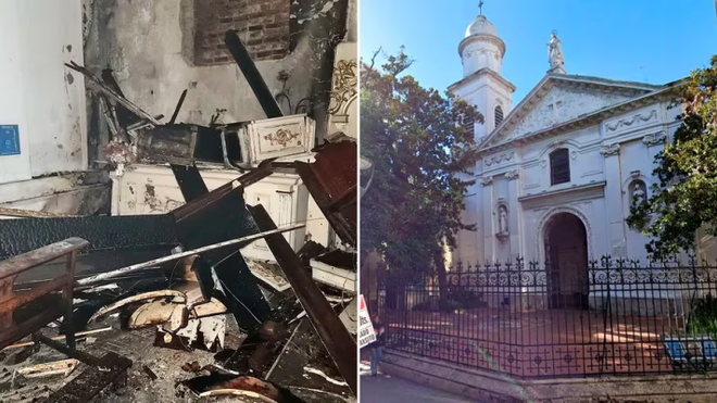 Incendio en la iglesia de Santa Catalina
