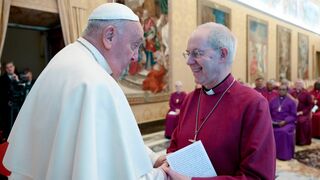 Francisco y Juatin Welby, arzobispo de Canterbury