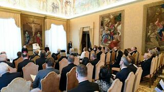 El Papa recibe a los peregrinos holandeses en audiencia en el Vaticano.
