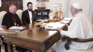 El Cardenal Aguiar reunido con el Papa