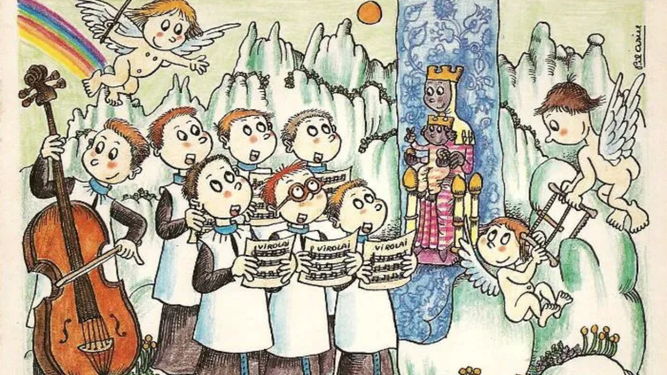 Montserrat. Dibujo de Pilarín Bayés