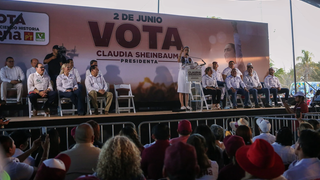 Claudia Sheinbaum en un mitin
