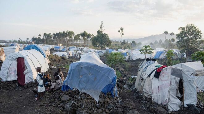 Campo de desplazados de Mugunga en la República Democrática del Congo