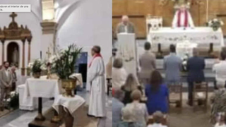 Imagen de la bendición en la parroquia de Miajadas