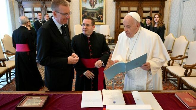Edgars Rinkevics, en su audiencia con el Papa