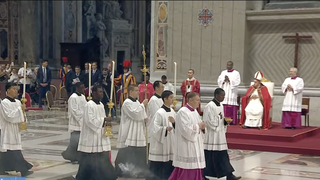 Francisco observa la procesión hasta el altar