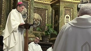 Joseba Segura, hoy, en una misa