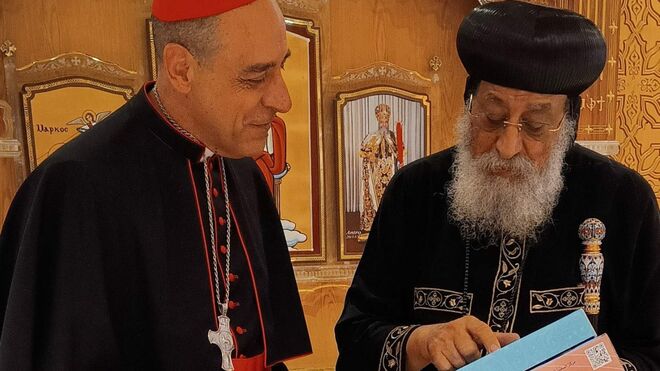 El cardenal Fernández con Tawadros II