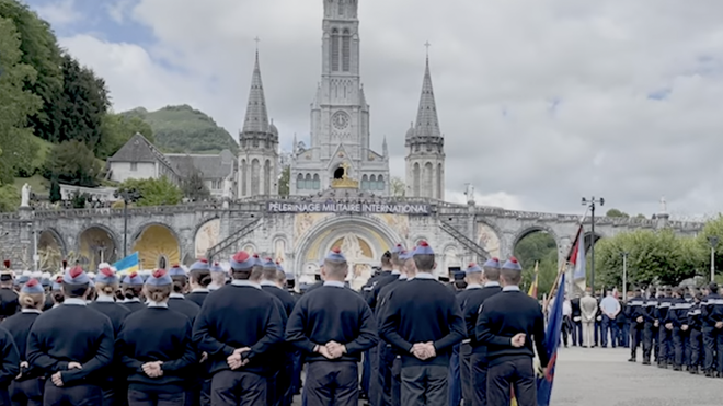 Un momento de la peregrinación militar a Lourdes