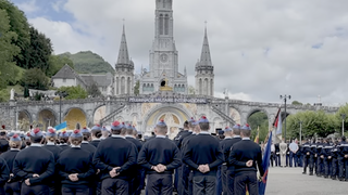 Un momento de la peregrinación militar a Lourdes