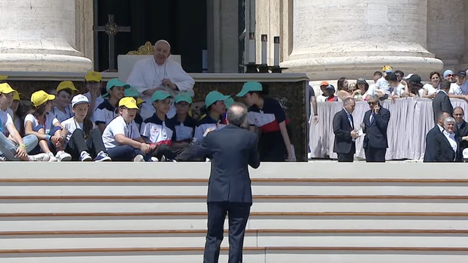 Roberto Begnini, ante el Papa